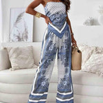 Carolanne | Vacation Ready Stylish Lace-Up Vest & Pants Two-Piece Set Dress