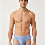 2 Pack Men's Low-Rise Support Pouch Briefs with Anti-Slip Thigh Straps