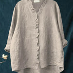 Brooklyn | Cotton & Linen Ruffle Shirt