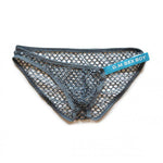 2 Pack Men's Low Waist Sexy Mesh Breathable Sports Transparent Briefs