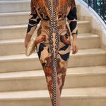 Eva | Sun Escape Unique Print Dolman Midi Dress