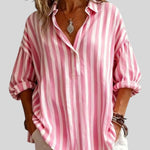 Jayda | Loose Striped Blouse with Collar