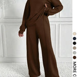 BETH™ - Casual Solid Color Sweatshirt & Pants Set for Outdoor Comfort