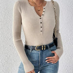 SHASHA™ - Elegant Chic Slim Fit Long Sleeve Round Neck Tops
