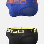 2 Pack Men's Hips Lifting Cotton Low-rise Briefs