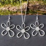 Bohemian Flower Necklace Earrings Set