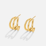 Triple Gold Earrings