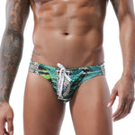 Mens Bulge Pouch Surfing Printed Bohemian Swim Briefs