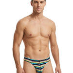3 Pack Men's Low Rise Breathable Rainbow Sports Striped Thongs