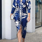 Eva | Sun Escape Unique Print Dolman Midi Dress