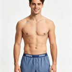 3 Pack Men's Mid-Rise & Breathable Striped Design Soft Boxers