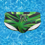 Men's Green Leaf Print Beach Bikini