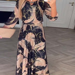 Selene | Printed Waist-Defined Dress