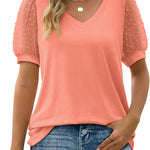 RHINA™ - Sheer Sleeve V-Neck Top