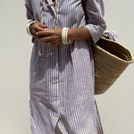Kelly | Timeless Striped Shirt Dress with Elegant Comfort