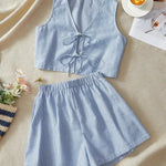 MOESHA™ - Chic Summer Sleeveless Vest and High-Waist Shorts Set