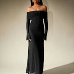 ANDREA™ - Women's Off-The-Shoulder Ruched Contrast Sequin Bodycon Dress
