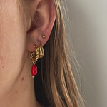 Louane Graceful Drop Stone Twisted Earrings