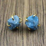 Irregular Mineral Four Claw Stud Earrings
