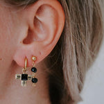 Lea Sleek Multiple Stone Stud Earrings
