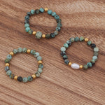3pcs Set Amethyst Beaded Rings