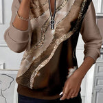 Diana™ | Vintage Half-Zip Printed Sweater