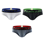 3 Pack Men's Striped U-Pouch Breathable Casual Briefs