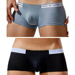 2 Pack Men's Sexy Comfortable Breathable Solid Color Trunks