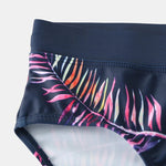 Men Leaf Printed Breathable Swim Briefs