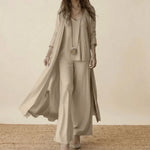 Raquel | Soft Three-Piece Set with Tunic and Wide-Leg Pants