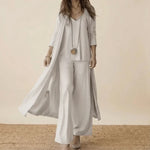 Raquel | Soft Three-Piece Set with Tunic and Wide-Leg Pants