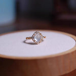 Vintage Gold Lotus Moonstone Ring