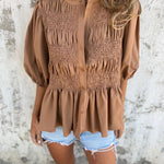 ELIZA™ - Pleated Button-Up Blouse