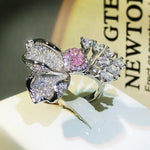 Sparkling Flower Petal Ring