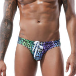 Mens Bulge Pouch Surfing Printed Bohemian Swim Briefs