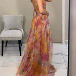 Maeve | Elegant Halter Print Dress