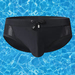 Men Sexy Sheer Patchwork Swim Briefs