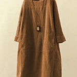 BRIDIE™ - Relaxed Fit Corduroy Midi