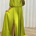 Ximena | Elegant Pleated Maxi Dress