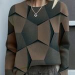 GEOMETRIC COLORBLOCK KNIT SWEATER
