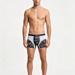 3 Pack Men's Breathable & Soft Ice Silk Leopard Quick-Dry Trunks