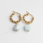 Louane Graceful Drop Stone Twisted Earrings
