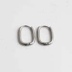 Sleek Oval Huggie Hoop Earrings