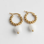 Louane Graceful Drop Stone Twisted Earrings