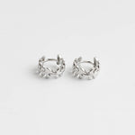 Stylish Leaf Accent Hoops