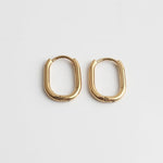 Sleek Oval Huggie Hoop Earrings