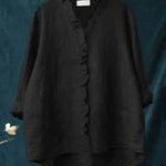 Brooklyn | Cotton & Linen Ruffle Shirt
