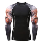 Mens Elastic Sport Training Quick Drying Printing Tops