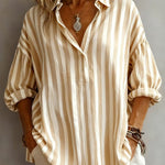 Jayda | Loose Striped Blouse with Collar