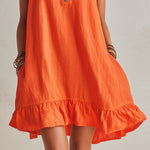 Cotton-Linen Blend Mini Dress